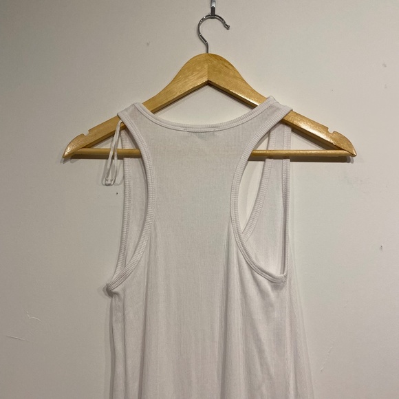 Zara Ribbed White Oversized Minimalist Maxi Dress - Picture 3 of 4